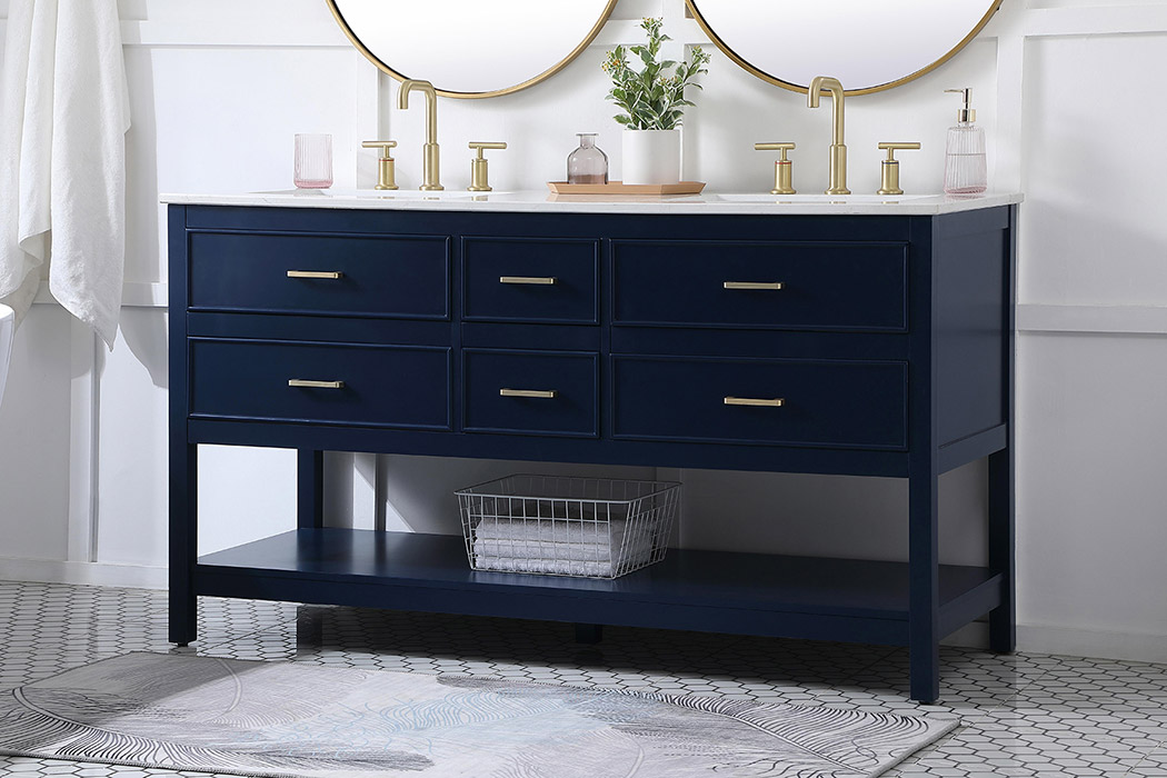 Elegant Bathroom Vanity - Blue (VF19060DBL)