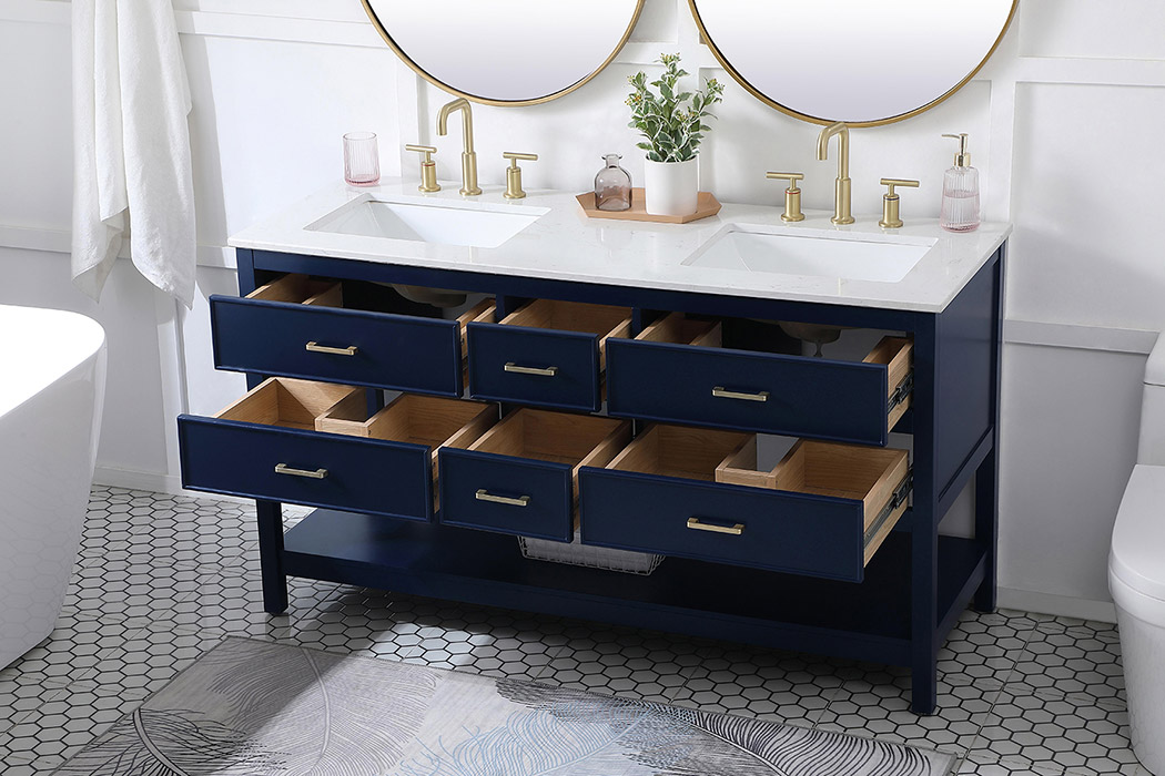 Elegant Bathroom Vanity - Blue (VF19060DBL)