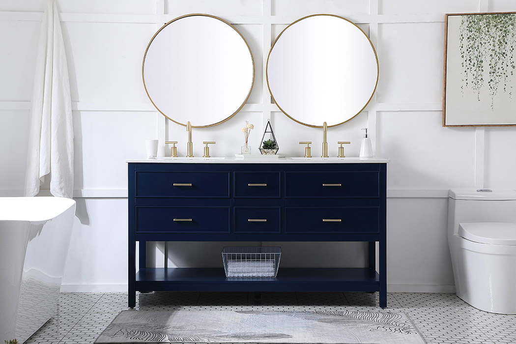 Elegant Bathroom Vanity - Blue (VF19060DBL)