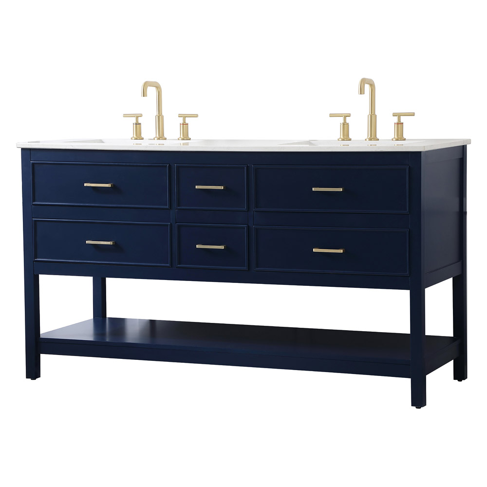 Elegant Bathroom Vanity - Blue (VF19060DBL)