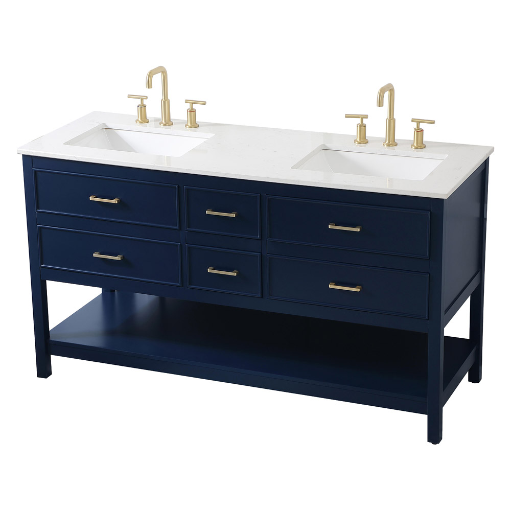 Elegant Bathroom Vanity - Blue (VF19060DBL)