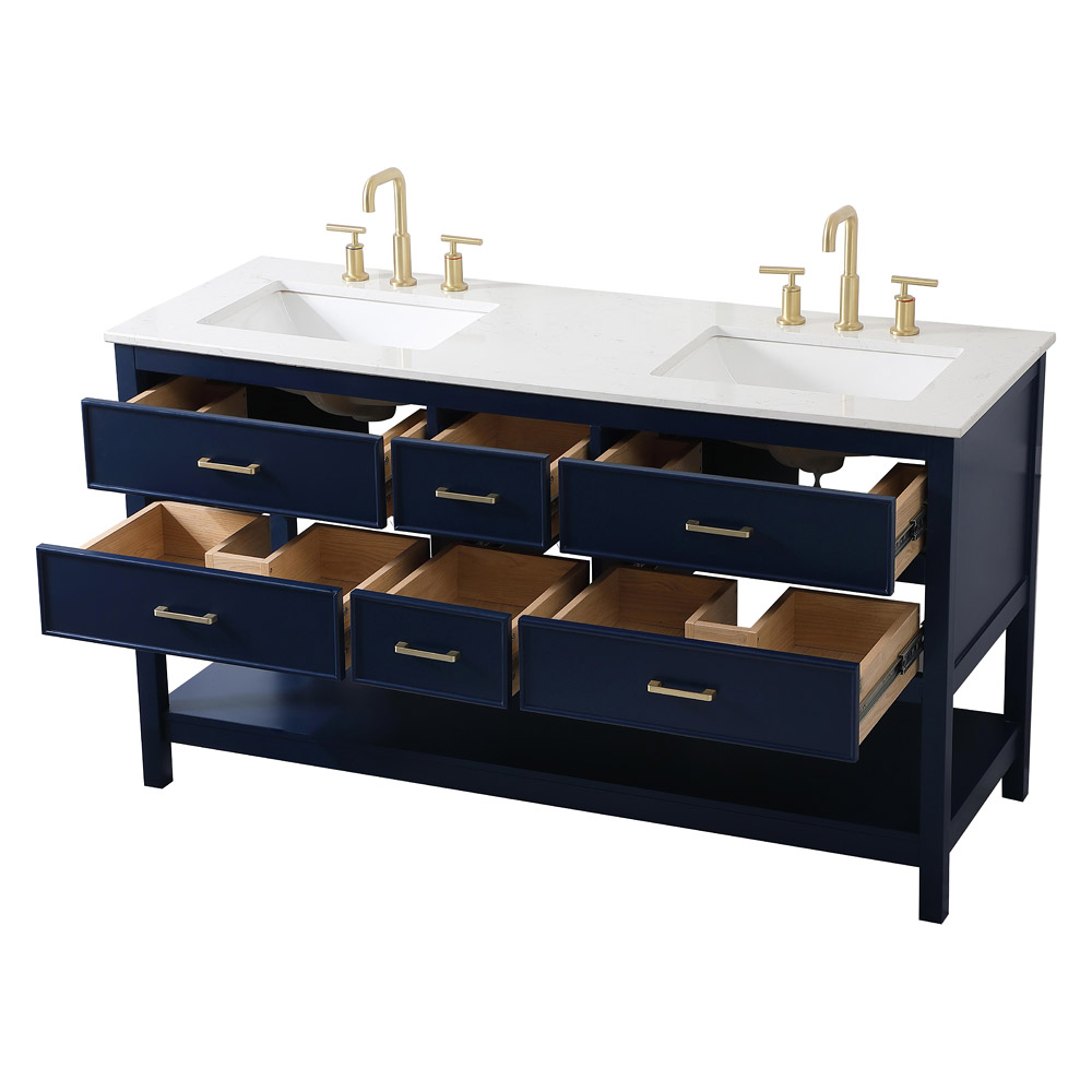 Elegant Bathroom Vanity - Blue (VF19060DBL)