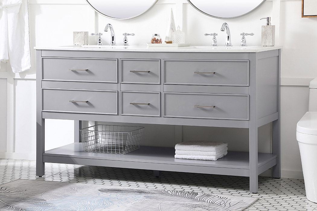 Elegant Bathroom Vanity - Gray (VF19060DGR)