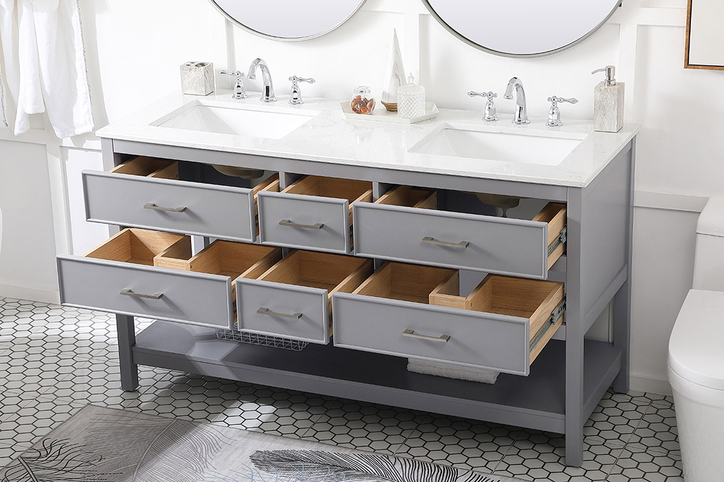 Elegant Bathroom Vanity - Gray (VF19060DGR)