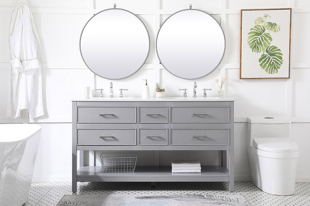 Elegant Bathroom Vanity - Gray (VF19060DGR)