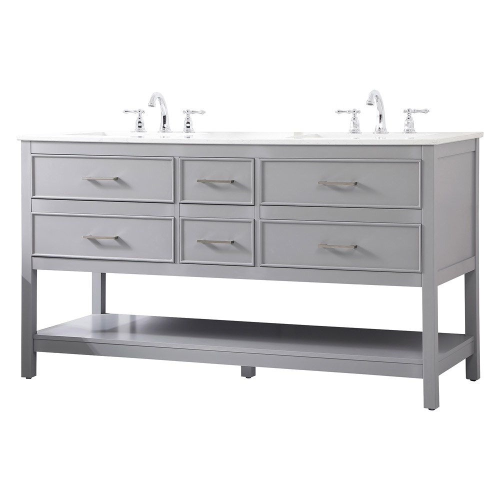 Elegant Bathroom Vanity - Gray (VF19060DGR)