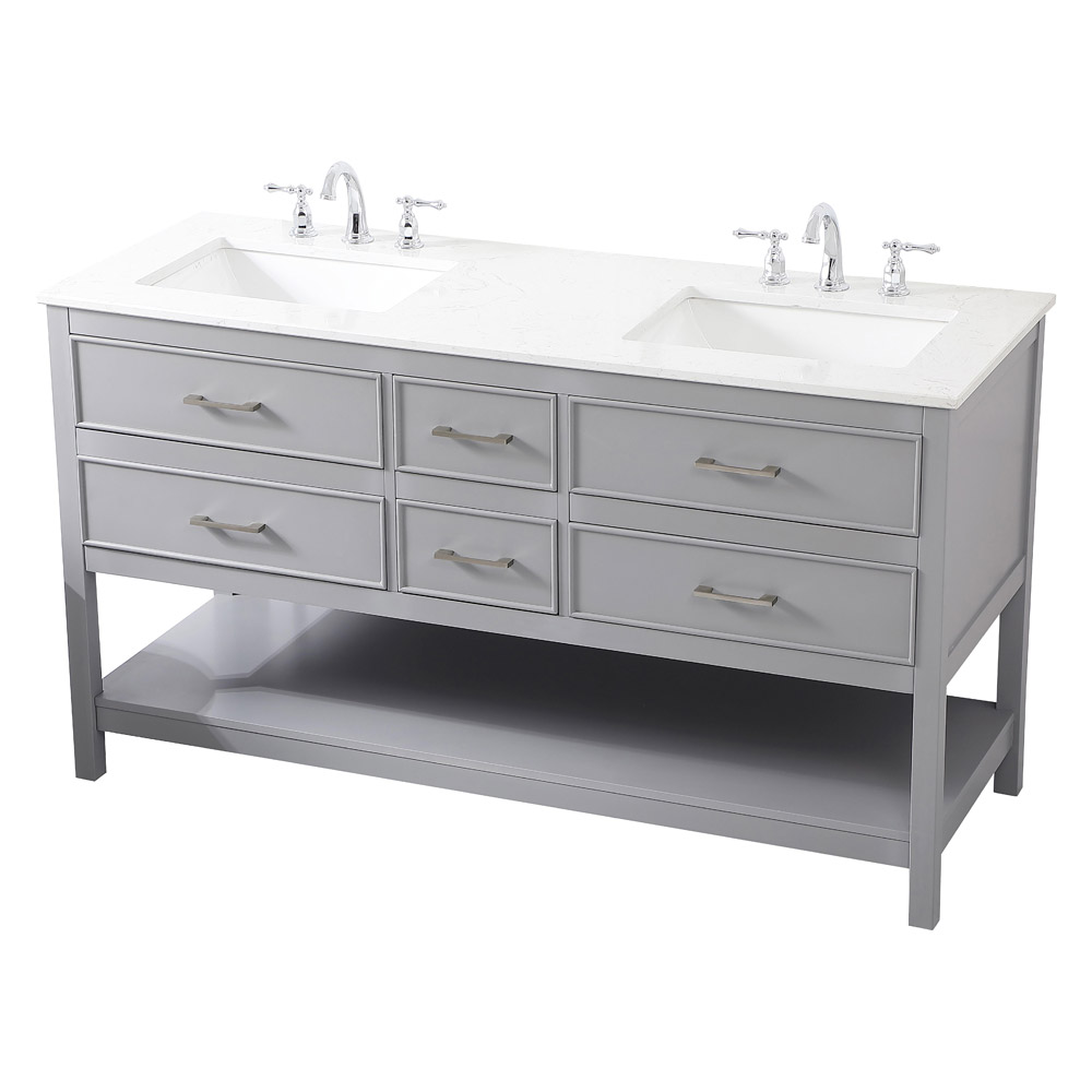 Elegant Bathroom Vanity - Gray (VF19060DGR)