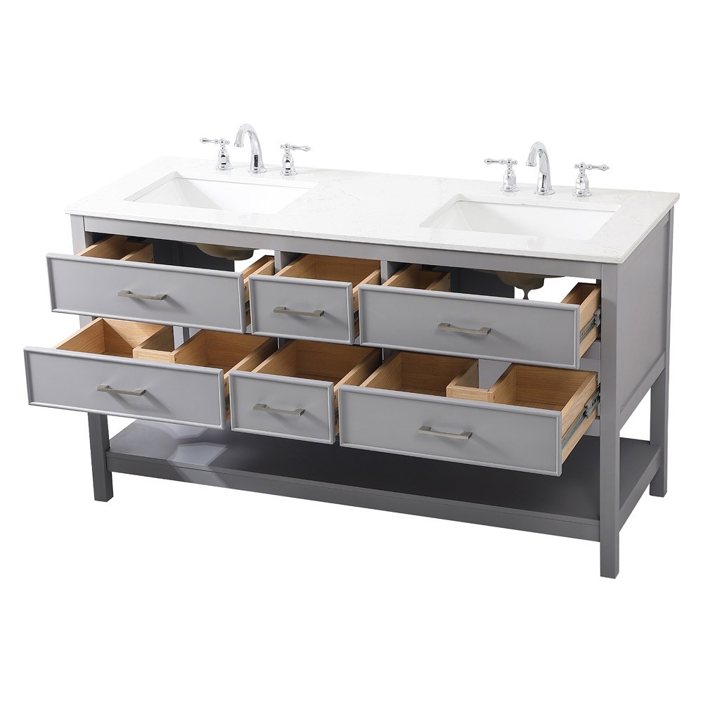 Elegant Bathroom Vanity - Gray (VF19060DGR)