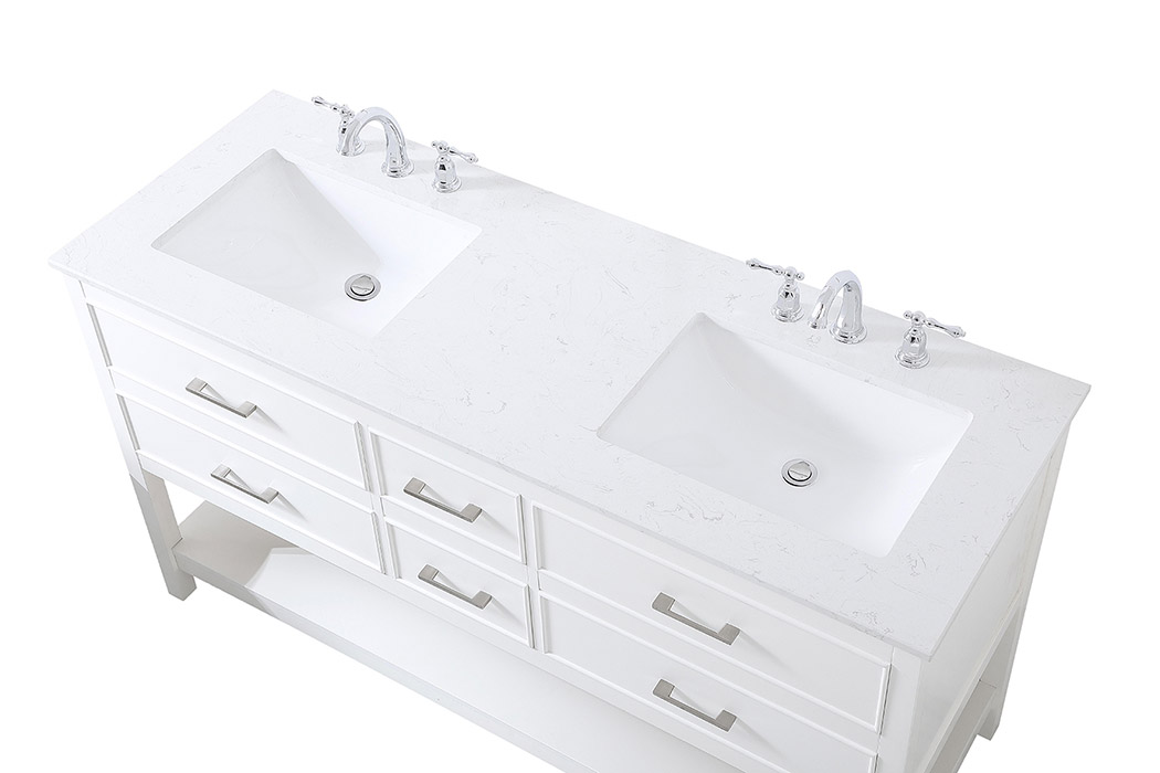 Elegant Bathroom Vanity - White (VF19060DWH)