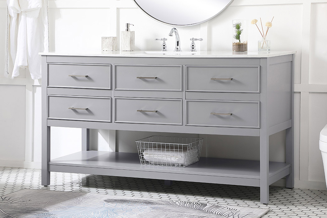 Elegant Bathroom Vanity - Gray (VF19060GR)