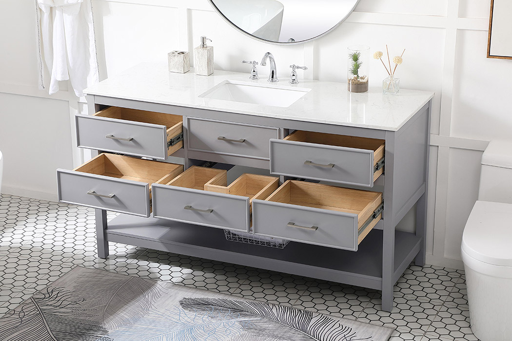 Elegant Bathroom Vanity - Gray (VF19060GR)