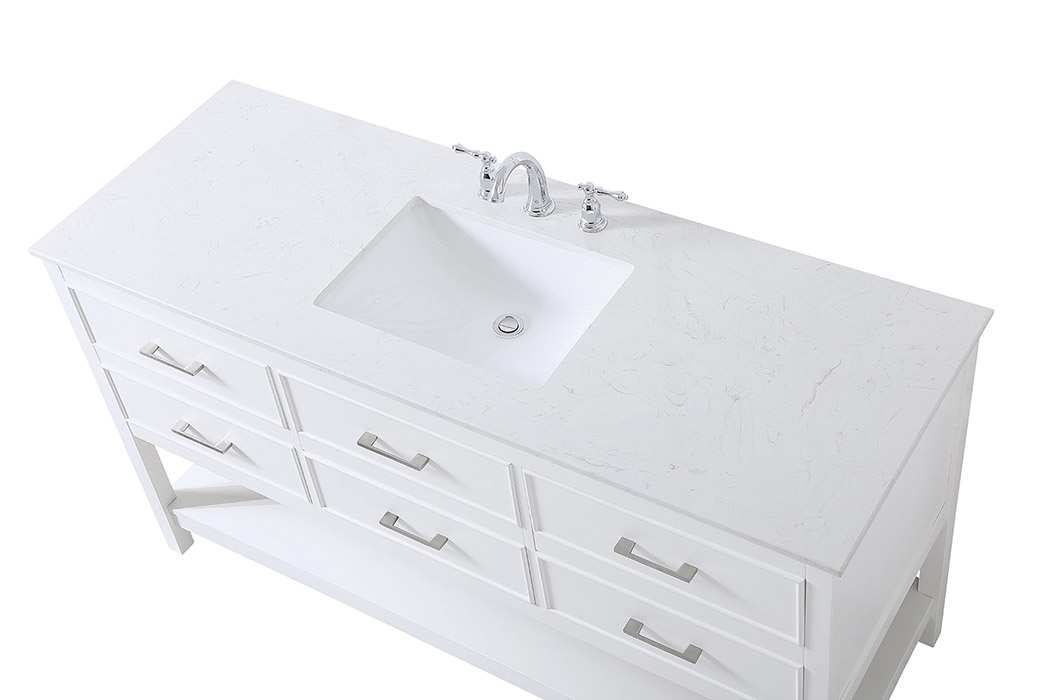 Elegant Bathroom Vanity - White (VF19060WH)