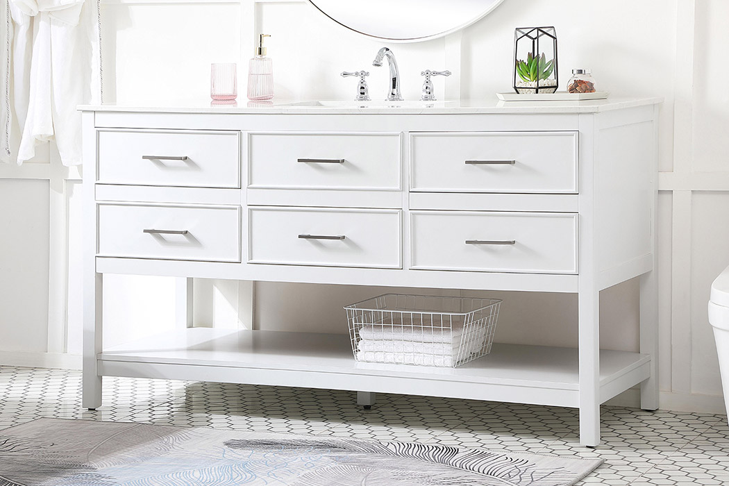 Elegant Bathroom Vanity - White (VF19060WH)