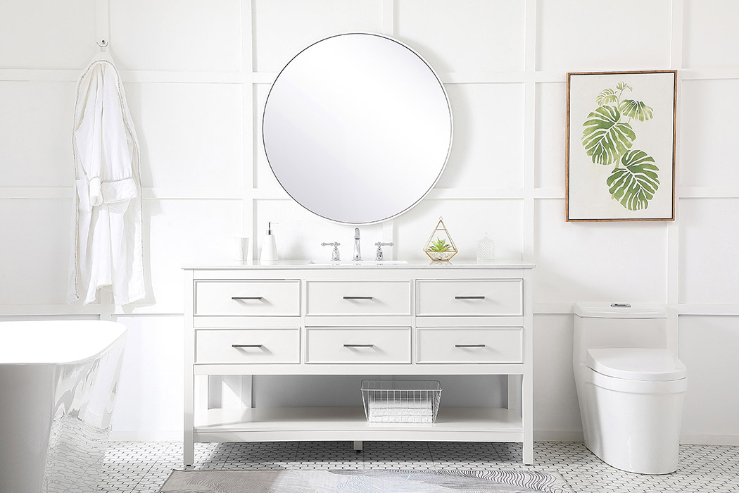 Elegant Bathroom Vanity - White (VF19060WH)