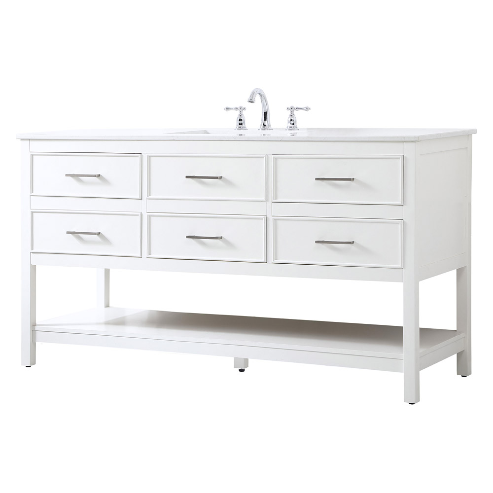 Elegant Bathroom Vanity - White (VF19060WH)