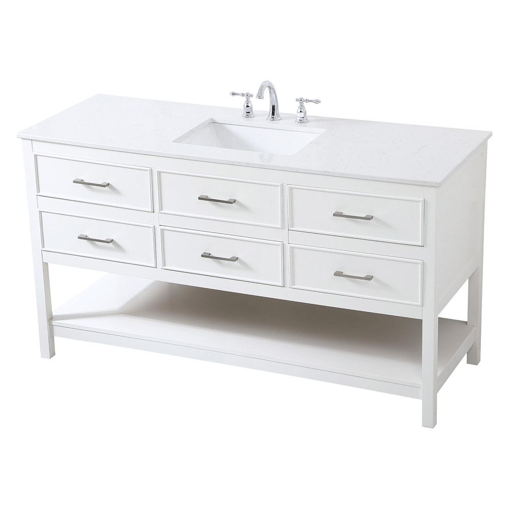 Elegant Bathroom Vanity - White (VF19060WH)