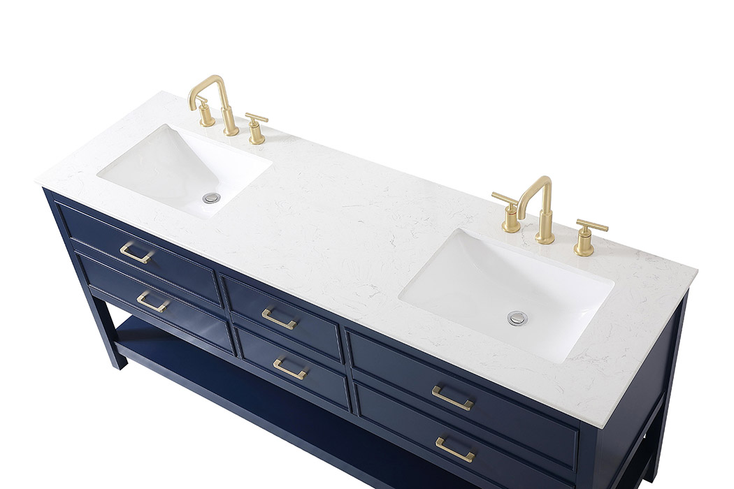 Elegant Bathroom Vanity - Blue (VF19072DBL)