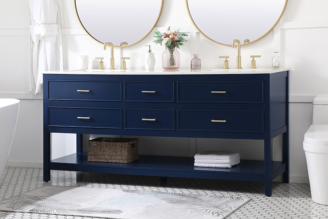 Elegant Bathroom Vanity - Blue (VF19072DBL)