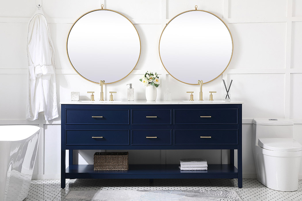 Elegant Bathroom Vanity - Blue (VF19072DBL)