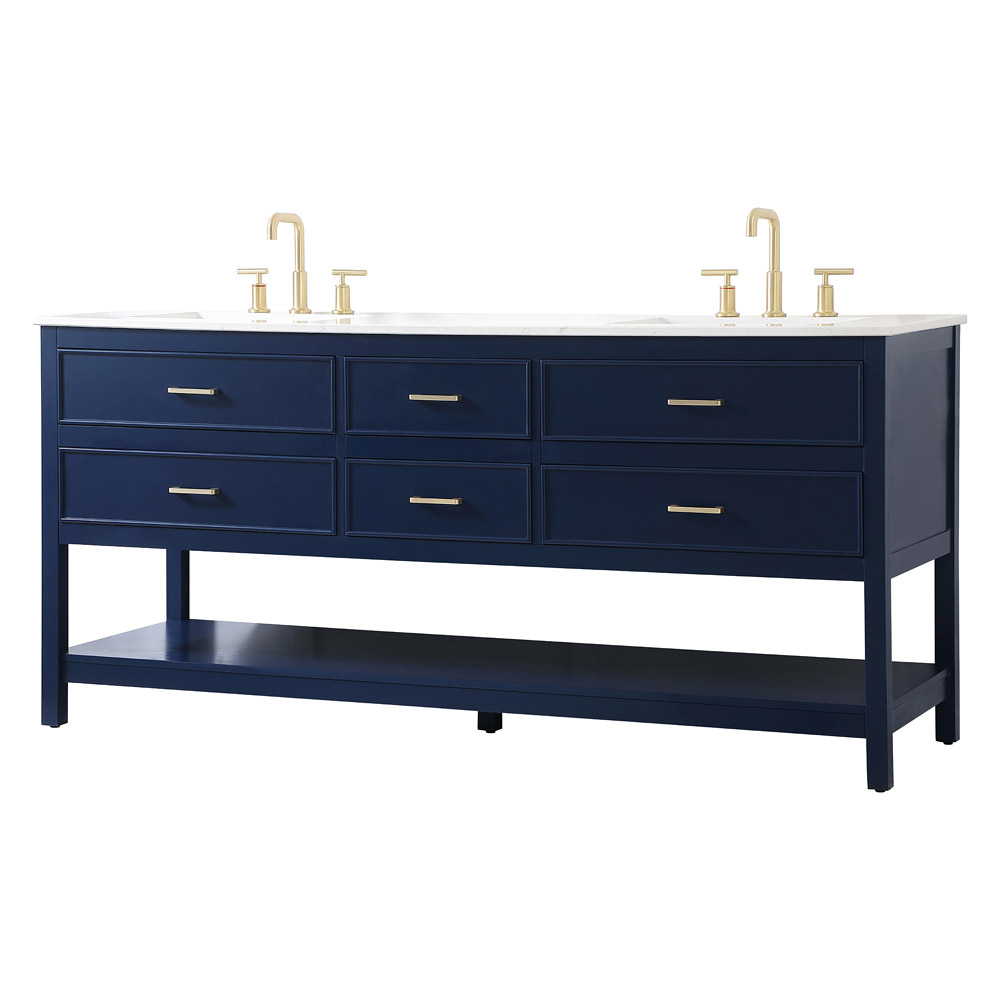 Elegant Bathroom Vanity - Blue (VF19072DBL)