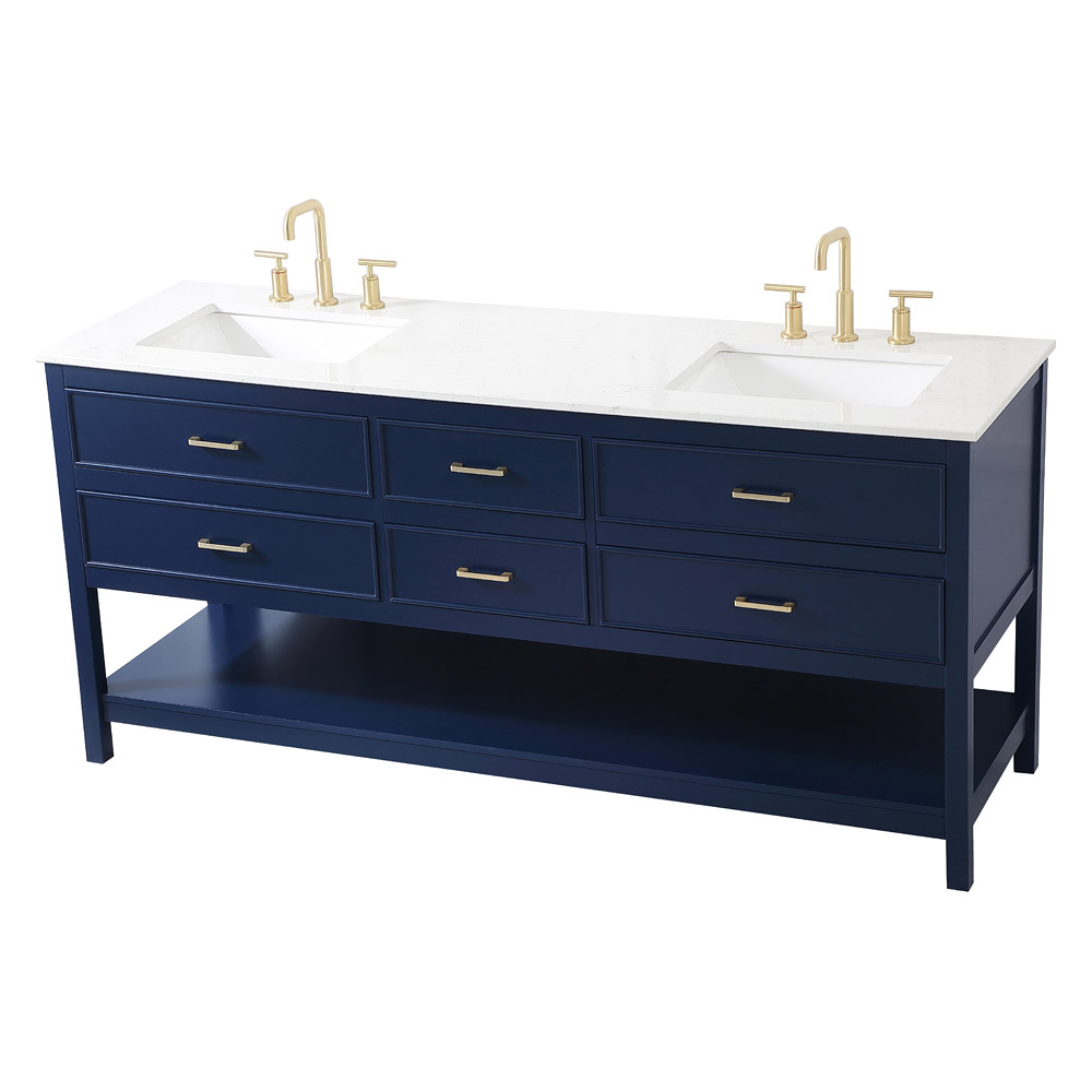 Elegant Bathroom Vanity - Blue (VF19072DBL)