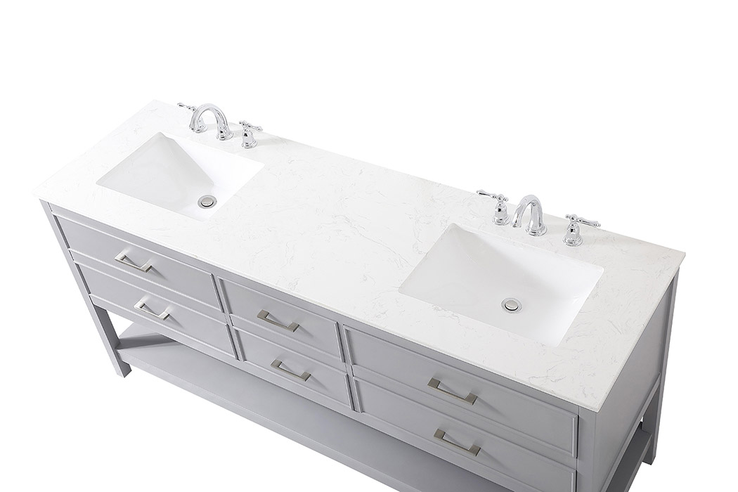 Elegant Bathroom Vanity - Gray (VF19072DGR)