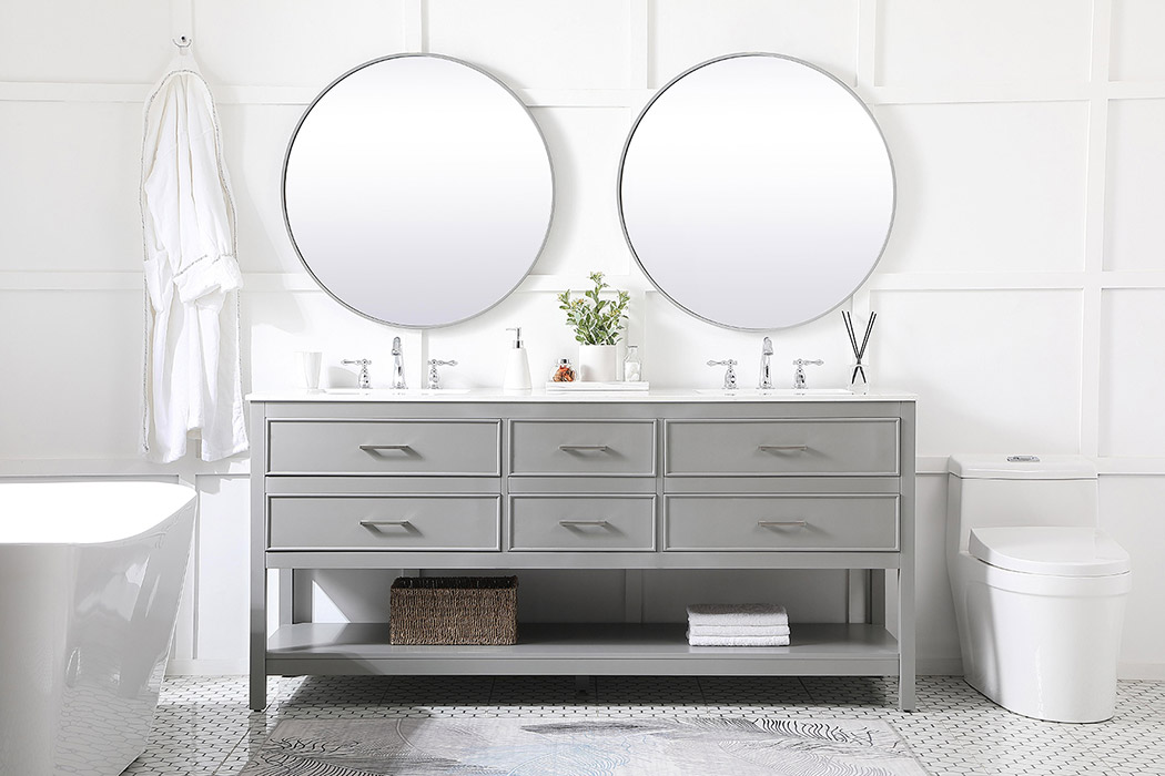 Elegant Bathroom Vanity - Gray (VF19072DGR)