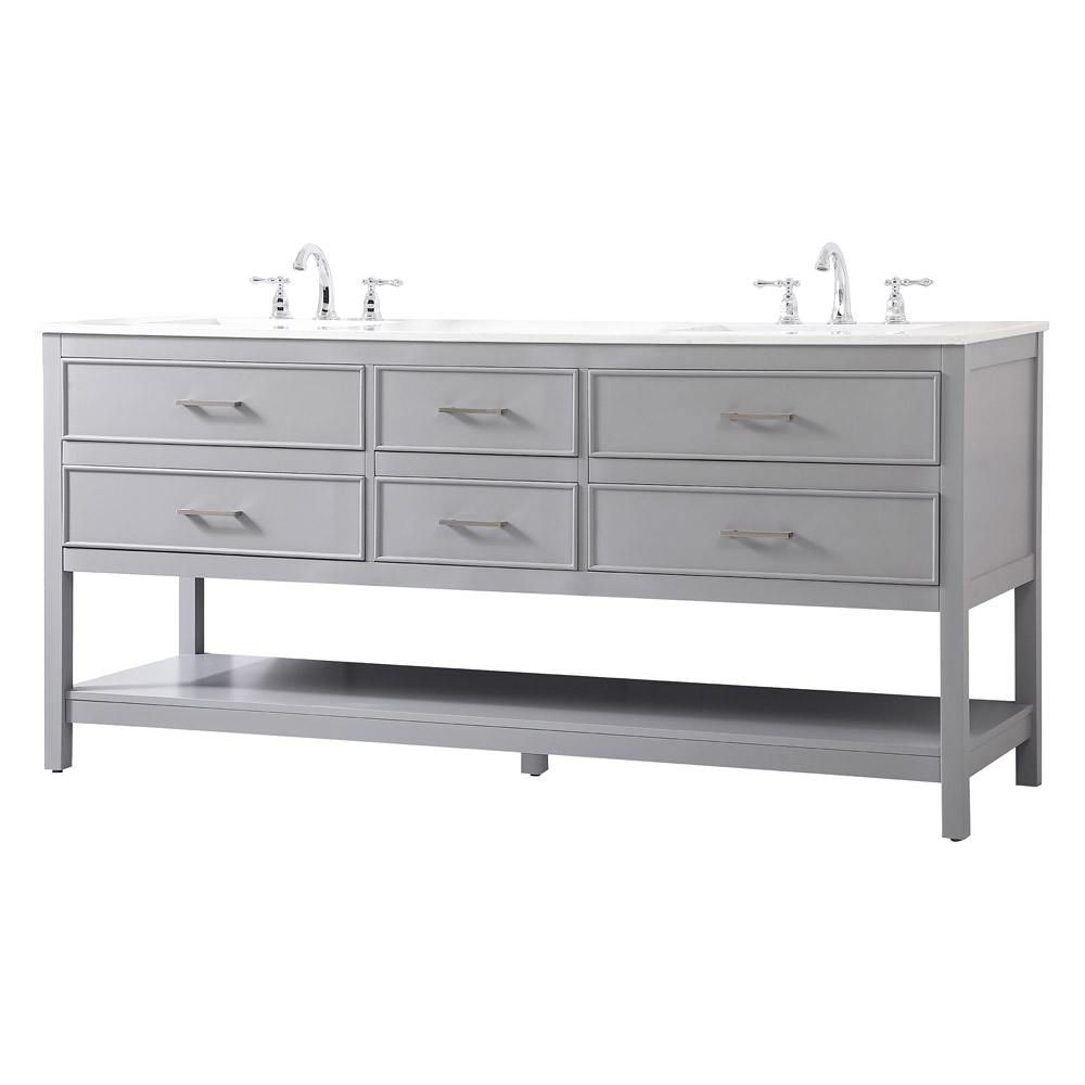 Elegant Bathroom Vanity - Gray (VF19072DGR)