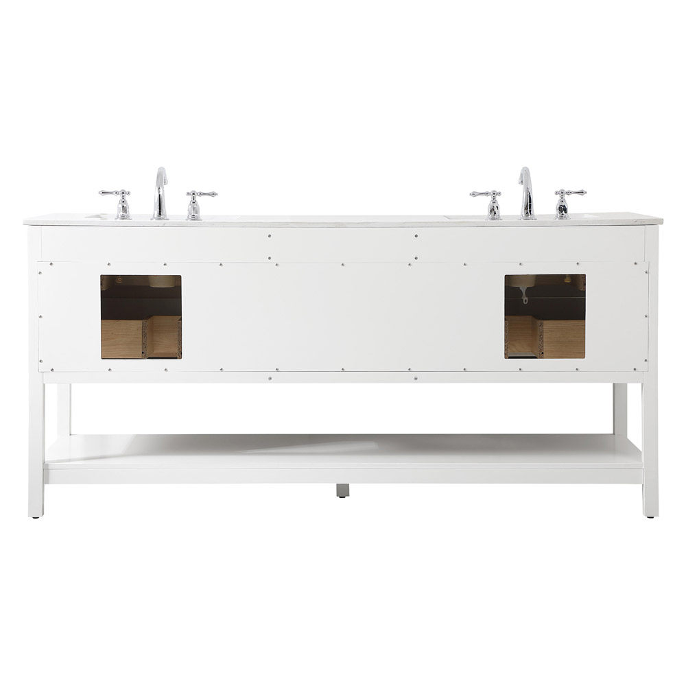 Elegant Bathroom Vanity - White (VF19072DWH)