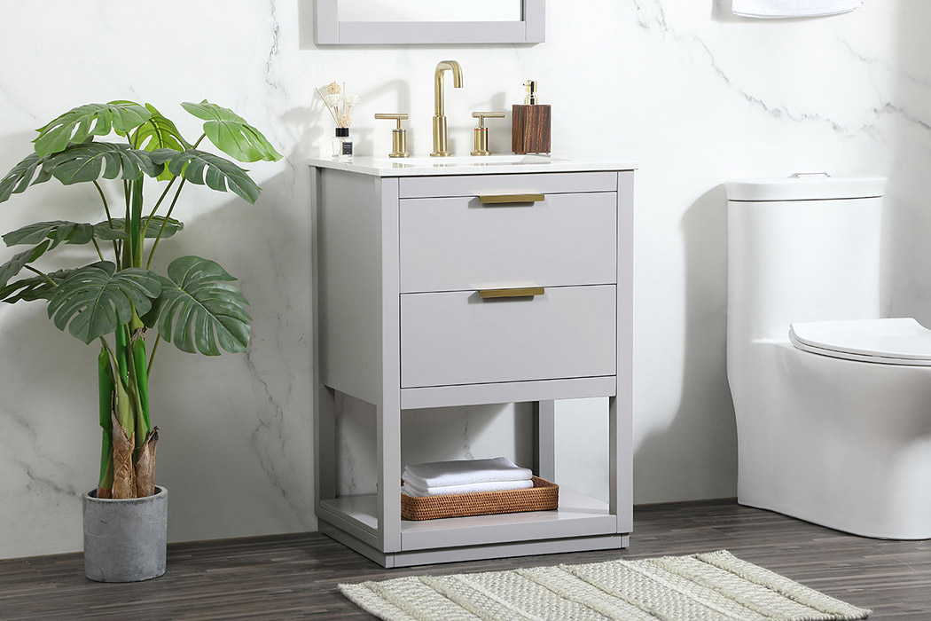 Elegant Bathroom Vanity - Gray (VF19224GR)