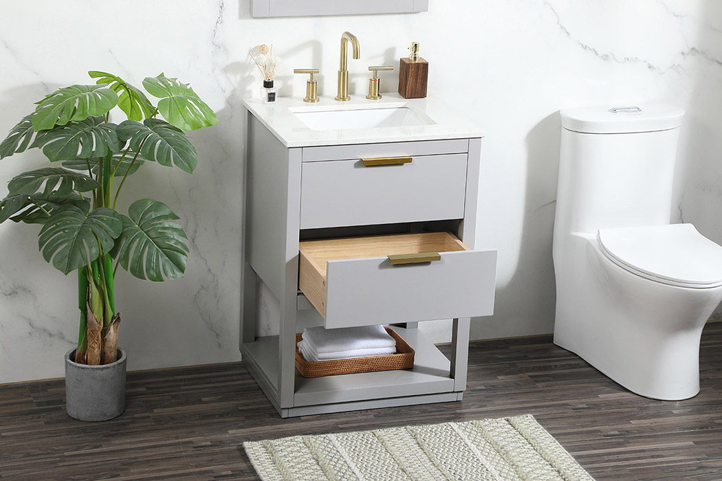 Elegant Bathroom Vanity - Gray (VF19224GR)