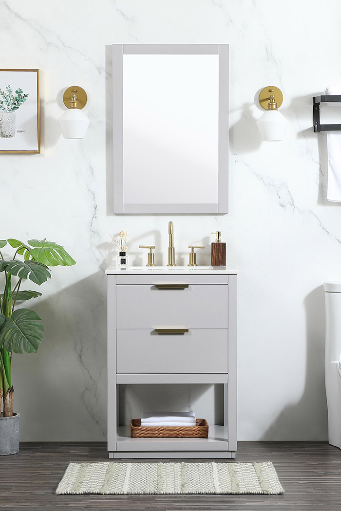 Elegant Bathroom Vanity - Gray (VF19224GR)