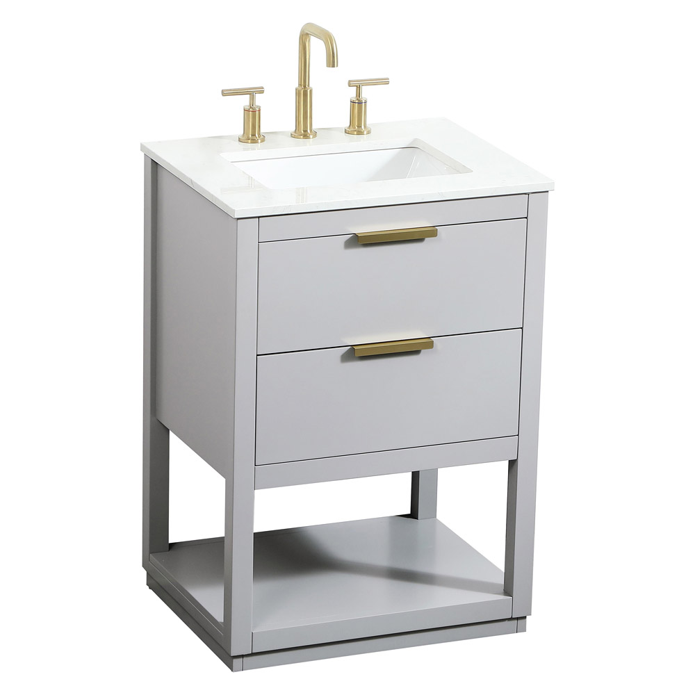 Elegant Bathroom Vanity - Gray (VF19224GR)