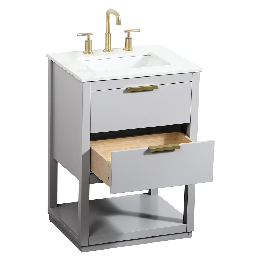 Elegant Bathroom Vanity - Gray (VF19224GR)