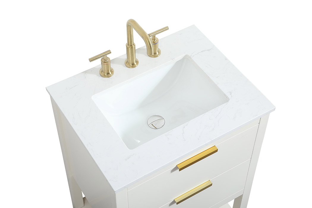 Elegant Bathroom Vanity - White (VF19224WH)