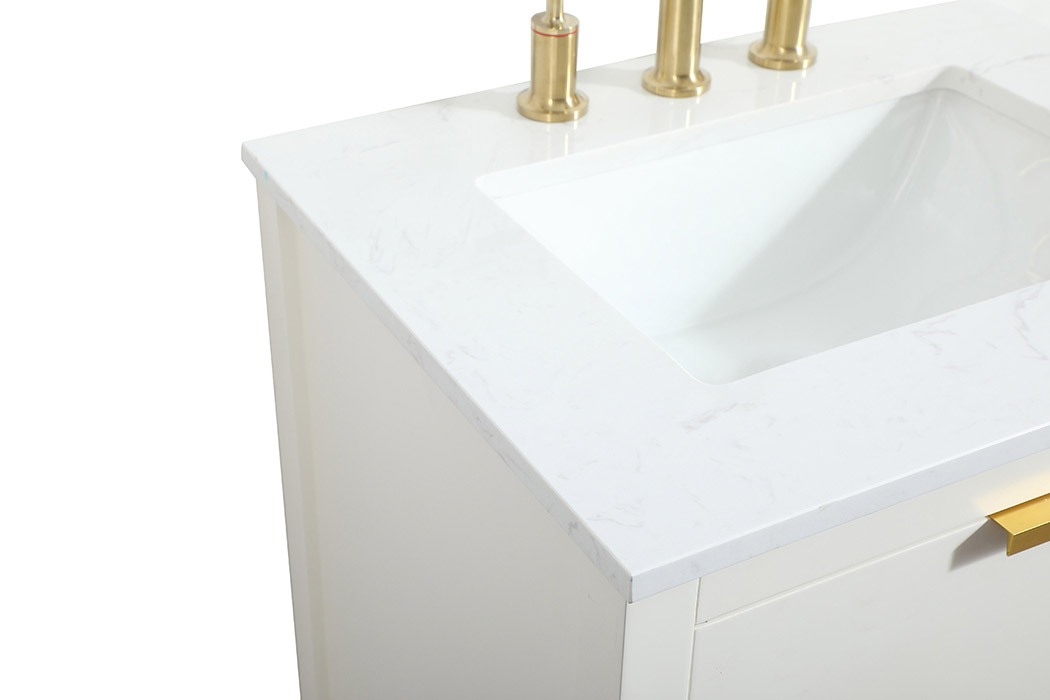 Elegant Bathroom Vanity - White (VF19224WH)