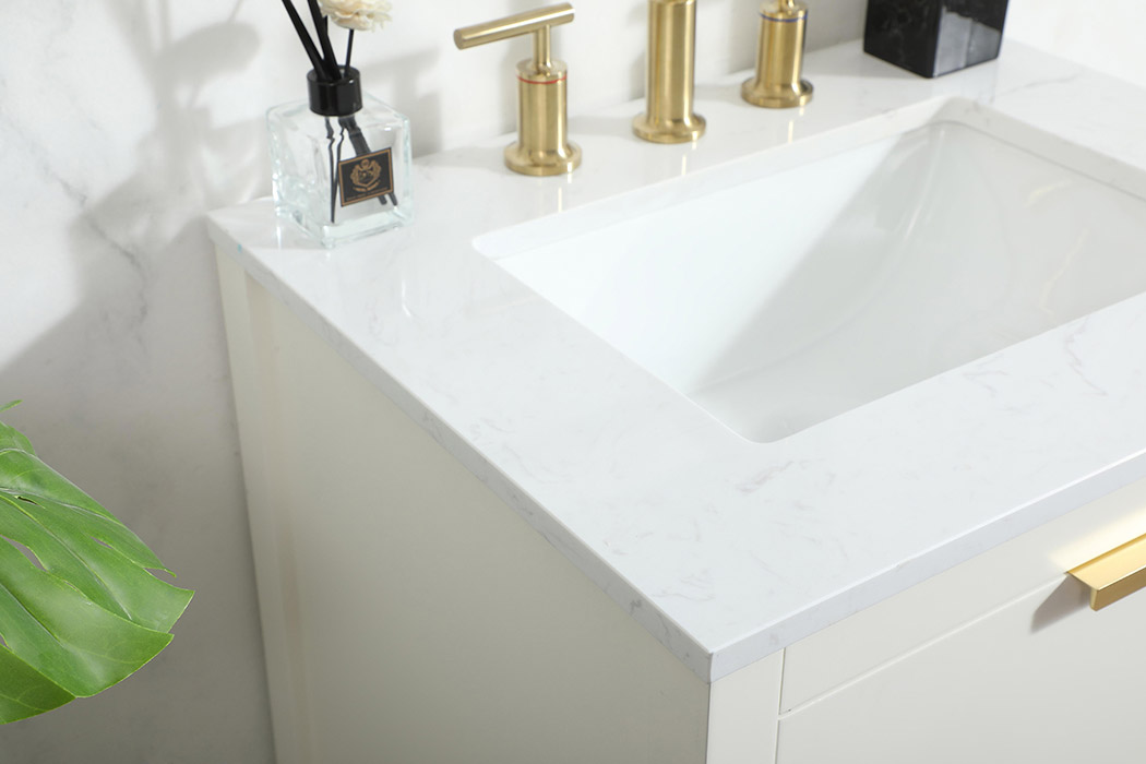 Elegant Bathroom Vanity - White (VF19224WH)