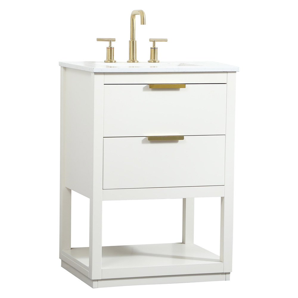 Elegant Bathroom Vanity - White (VF19224WH)