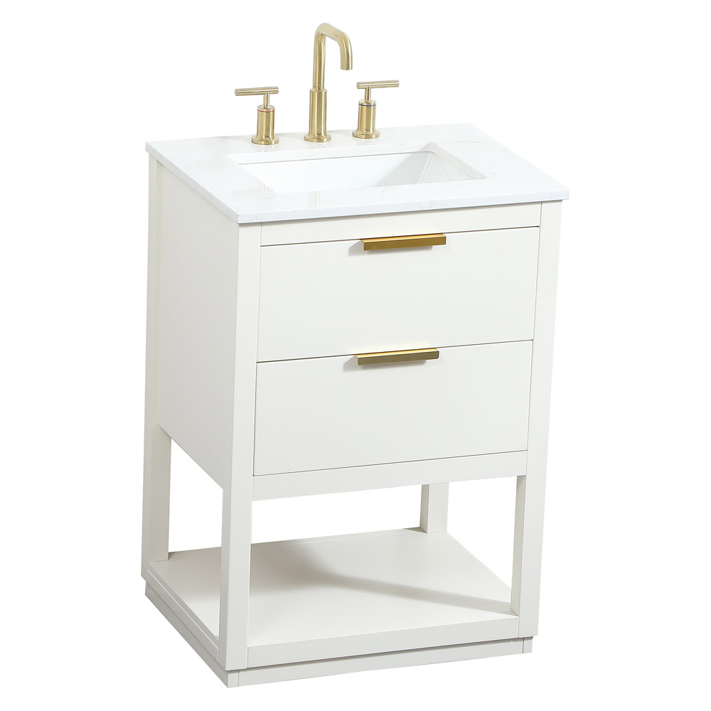 Elegant Bathroom Vanity - White (VF19224WH)