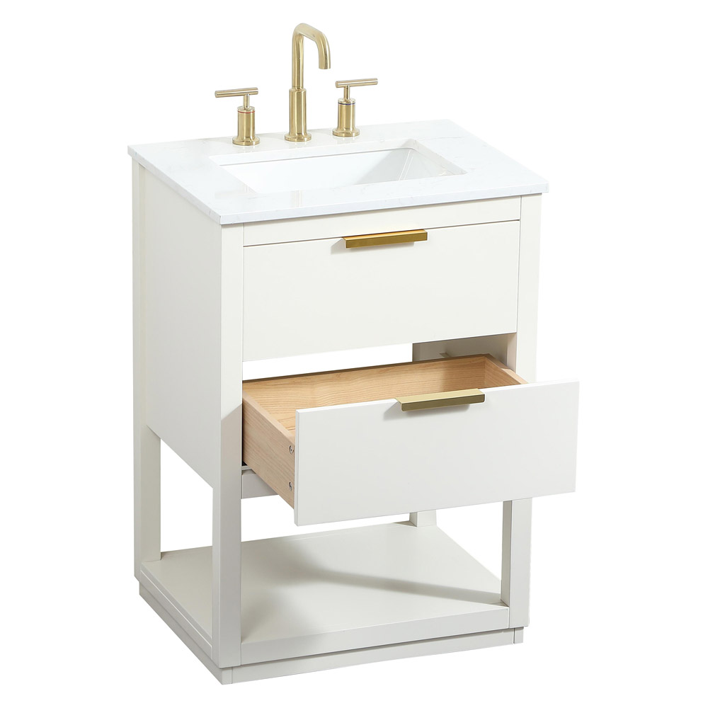 Elegant Bathroom Vanity - White (VF19224WH)