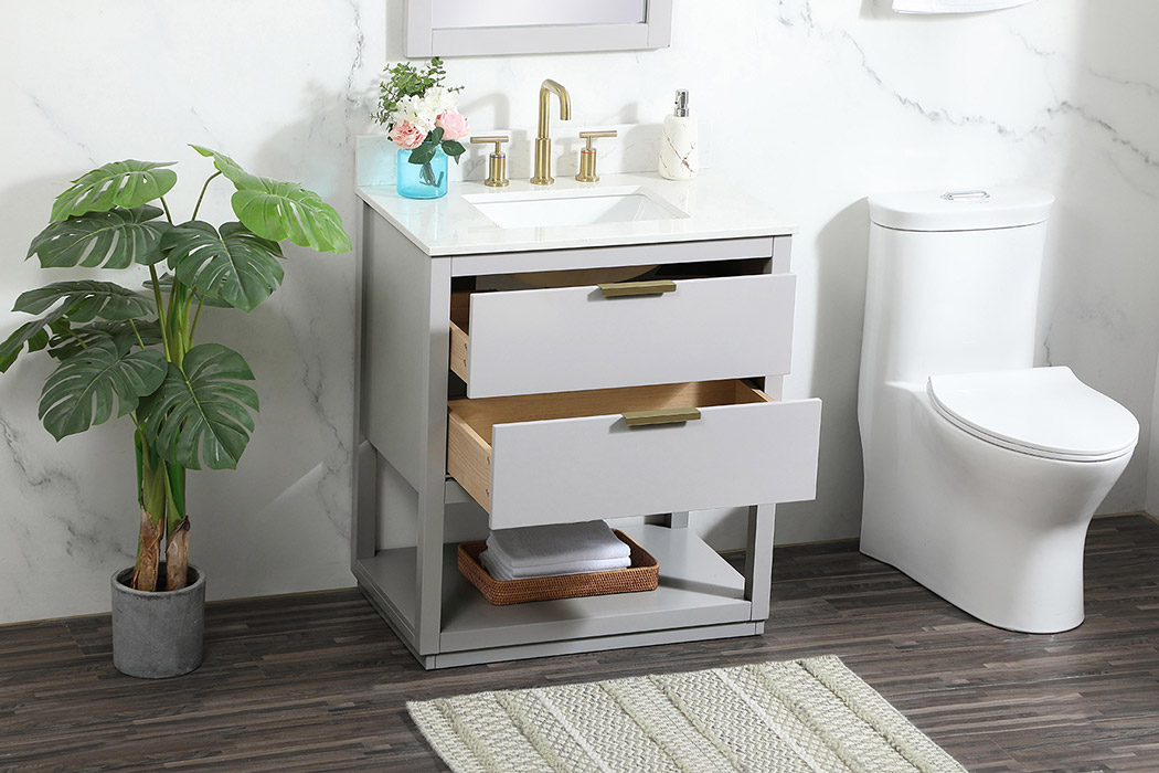 Elegant Bathroom Vanity - Gray (VF19230GR-BS)