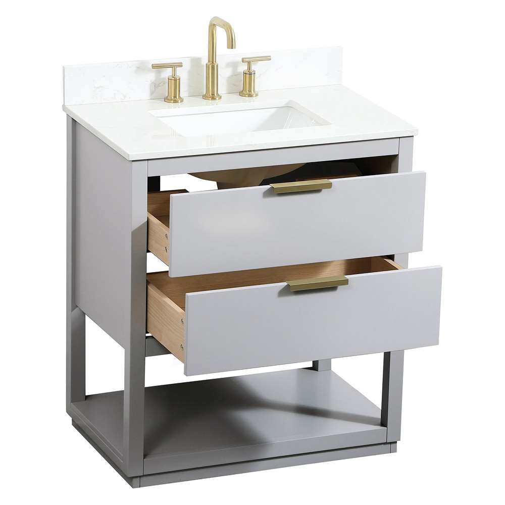 Elegant Bathroom Vanity - Gray (VF19230GR-BS)