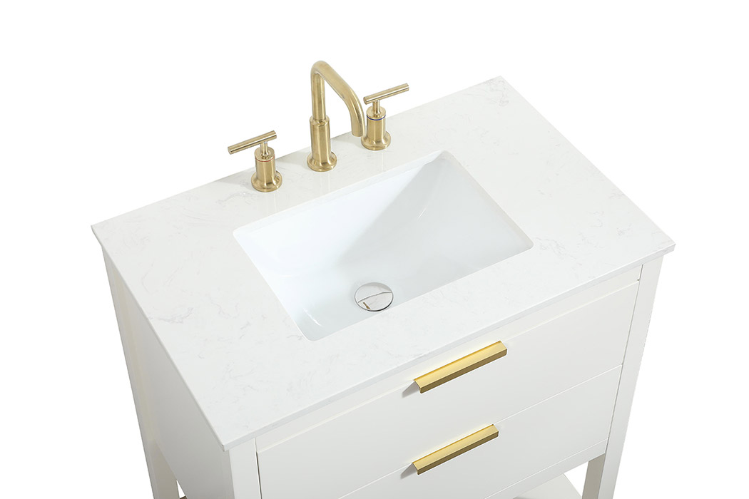 Elegant Bathroom Vanity - White (VF19230WH)