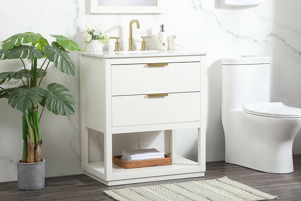 Elegant Bathroom Vanity - White (VF19230WH)