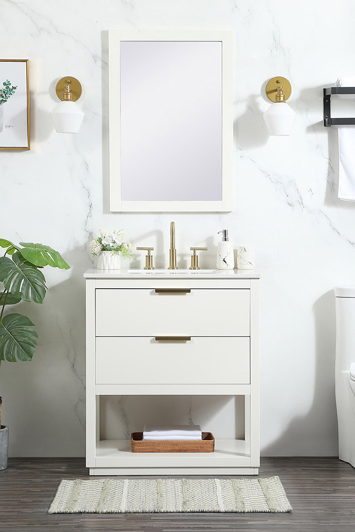 Elegant Bathroom Vanity - White (VF19230WH)