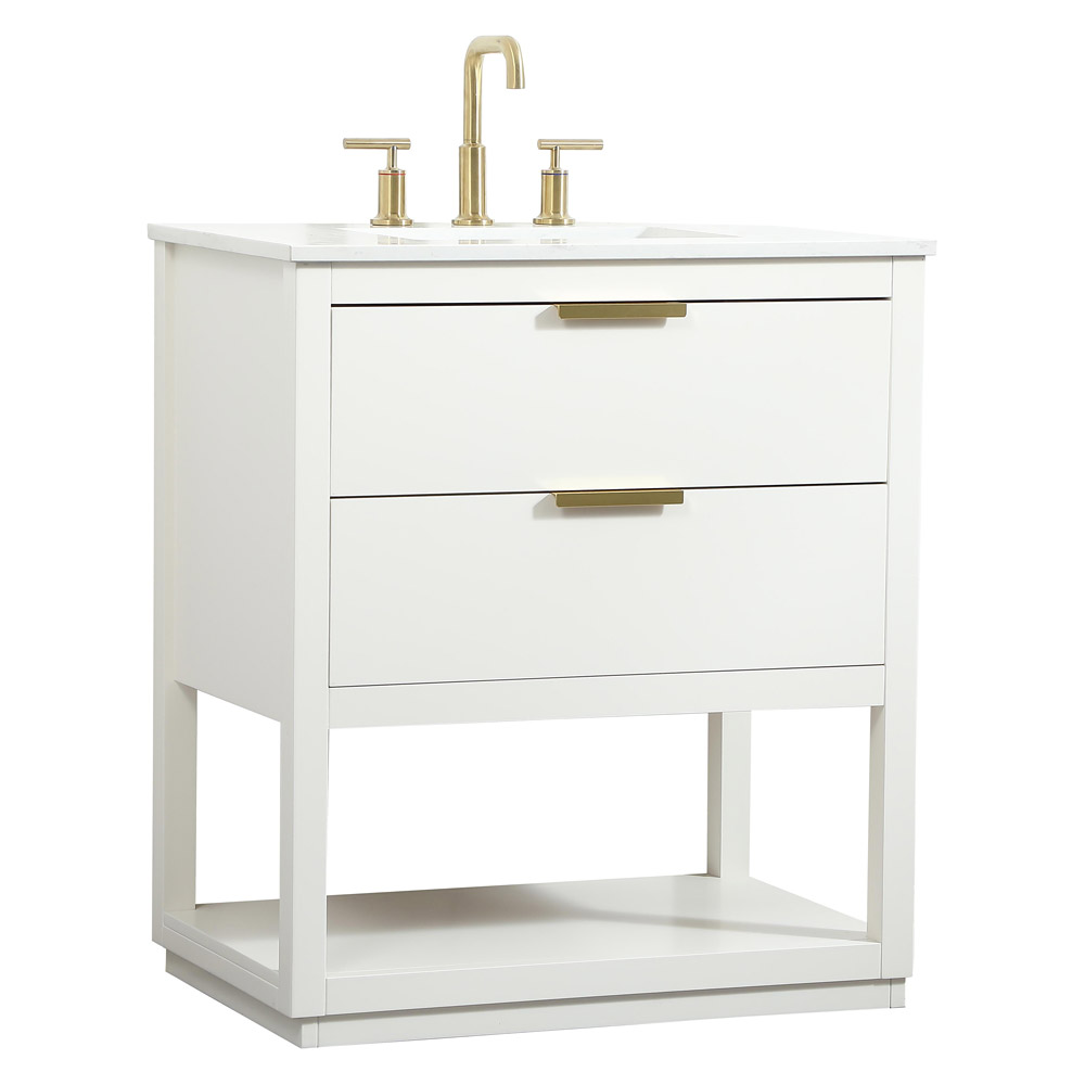 Elegant Bathroom Vanity - White (VF19230WH)