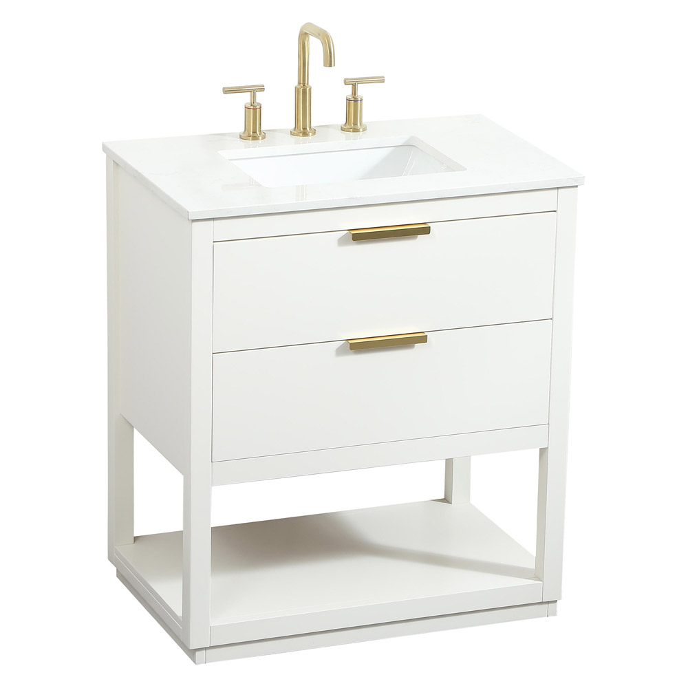 Elegant Bathroom Vanity - White (VF19230WH)