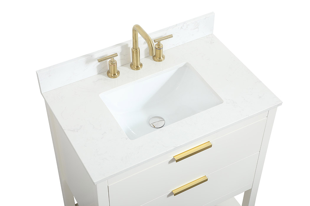 Elegant Bathroom Vanity - White (VF19230WH-BS)