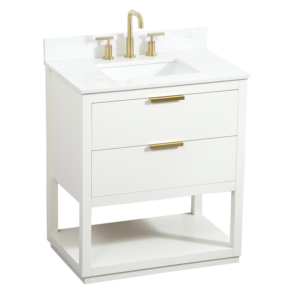 Elegant Bathroom Vanity - White (VF19230WH-BS)