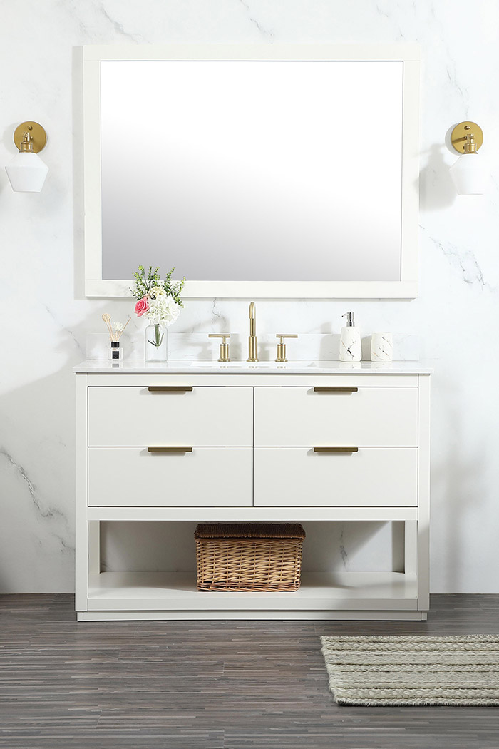 Elegant Bathroom Vanity - White (VF19248WH-BS)